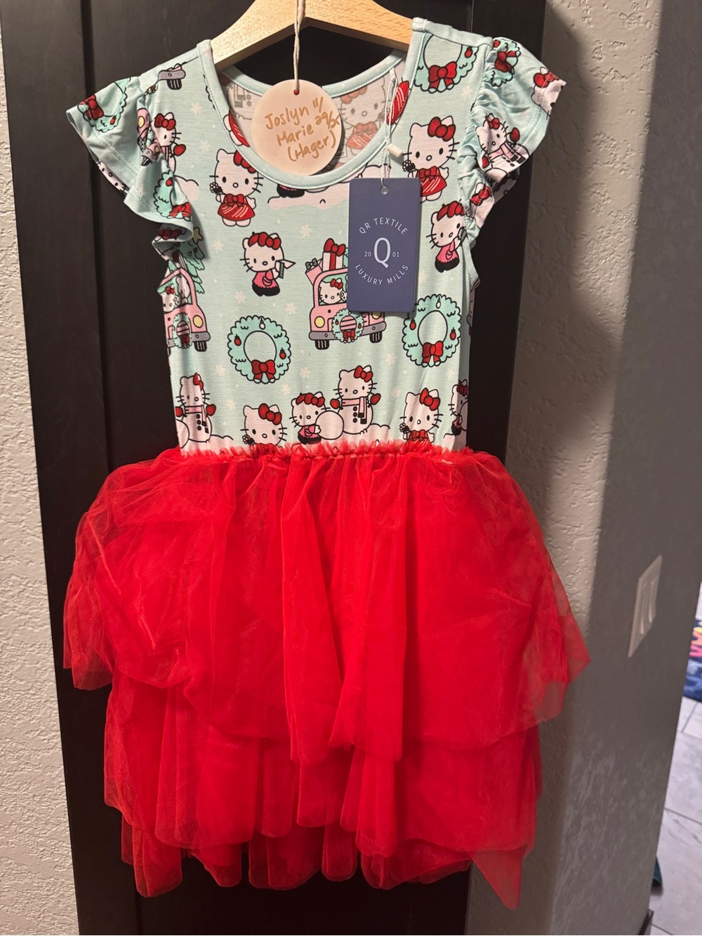 Christmas Hello Kitty Tulle Dress with Bamboo Bodice NWT sz 5/6